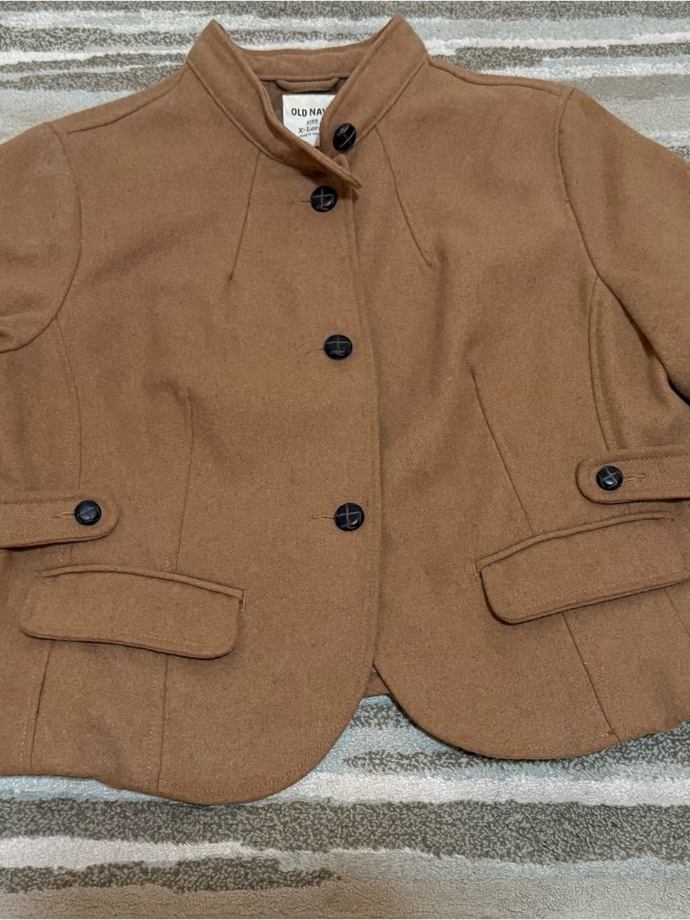 Old Navy Women's Camel Brown Tailored Wool-Blend Blazer